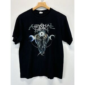 Vtg Anvil Abysmal Dawn Tshirt Sz Medium  Black Heavy Metal Band Tee
